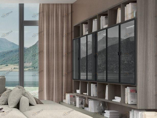 Febal Casa Лакированный подвесной книжный шкаф из дерева и стекла sun-id-1400383