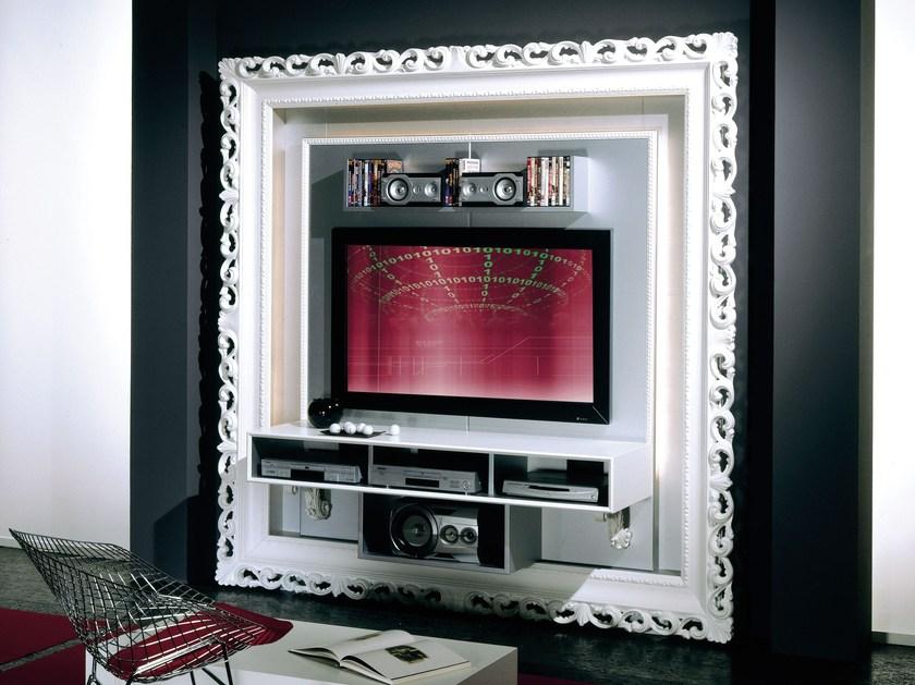 Vismara Design Стенка из лакированного дерева в стиле барокко с подставкой под телевизор Classic sun-id-1387076 - Вид №1