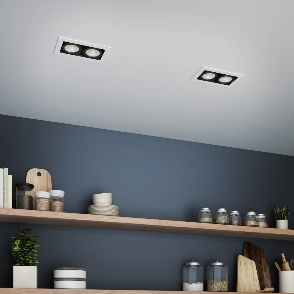 Светильник точечный встраиваемый Elon 90 мм, 5.5 м², тёплый белый свет, цвет белый/чёрный 81971003 STLM-2042029 INSPIRE  - Вид №3