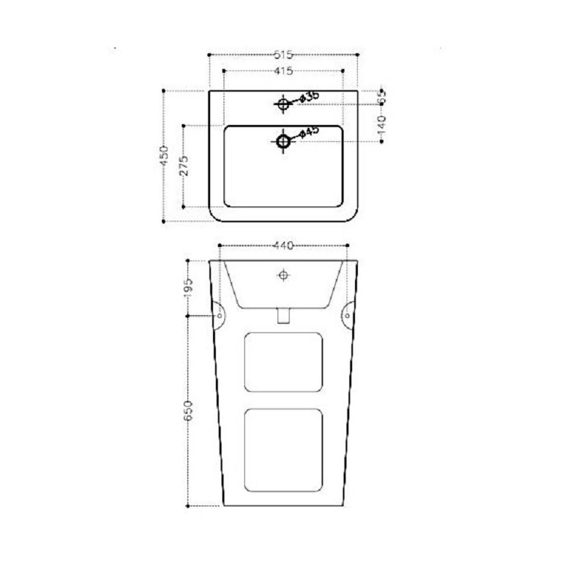 KUS-WHT-35401 Раковина Jaquar Kubix-F Santreyd  - Вид №1