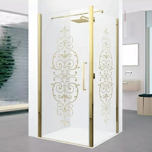 Душевой уголок 89x89 YOUNG 2.0 G+F Novellini YOUNG 2.0 с принтом Victorianna Gold