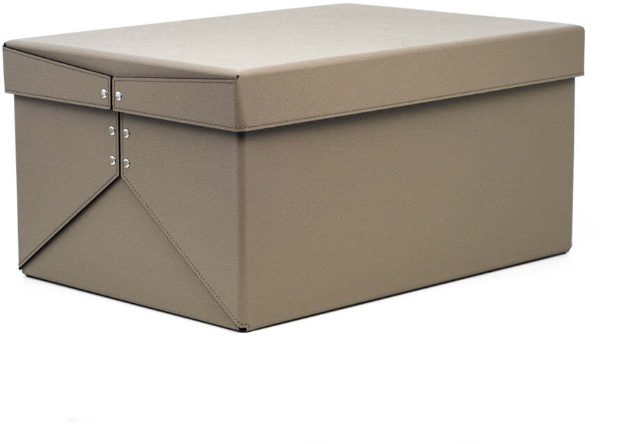 Шкаф-шкаф оригами - 50X35,5XH25,5 CM / регенерированная зернистая кожа_кремовый