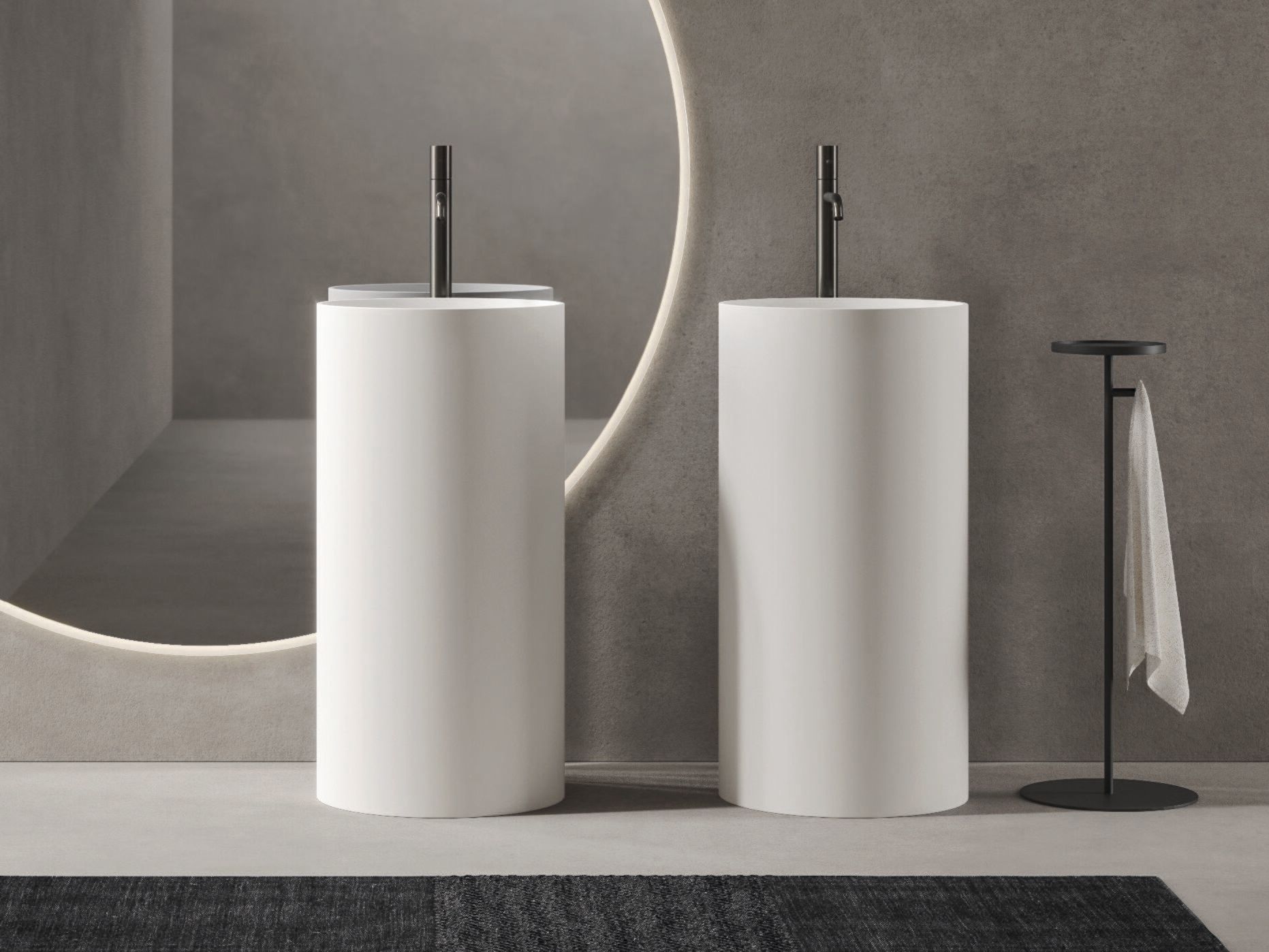 Круглая отдельно стоящая раковина из Cristalplant® Noorth Tube ARCH-00111273