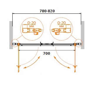 Душевая дверь в проем CEZARES RELAX-B-2-80-C-Bi - Вид №1