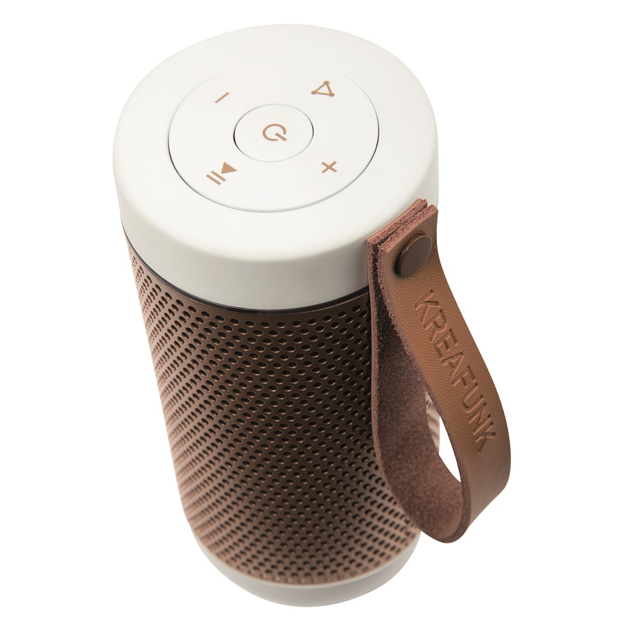 Колонка беспроводная с ремешком aFUNK, белая с бронзой KREAFUNK KFCD01 - Вид №3