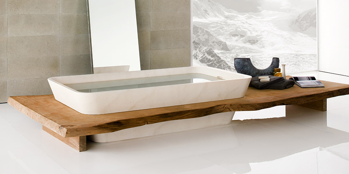 ВАННА ОТДЕЛЬНОСТОЯЩАЯ С ДЕРЕВЯННОЙ ДОСКОЙ DUO 180X90 СМ Neutra Design V63 - Вид №1