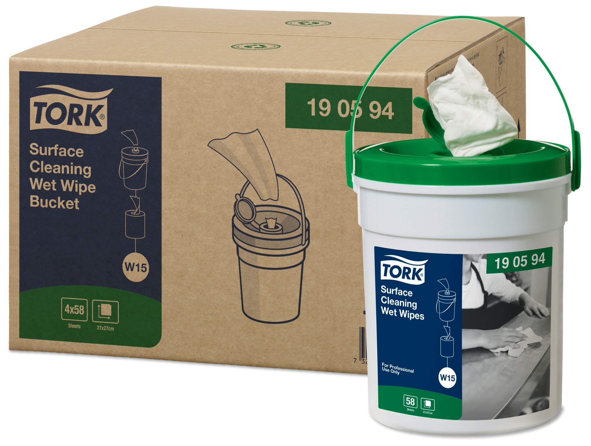 19059450 Нетканое полотно, пропитанное для сложных загрязнений поверхности Tork 