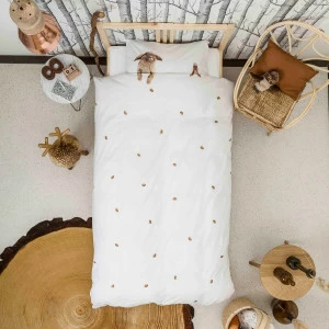 Детское постельное белье двуспальное "Лесные друзья" 200х220 см SNURK  335461 Белый;бежевый