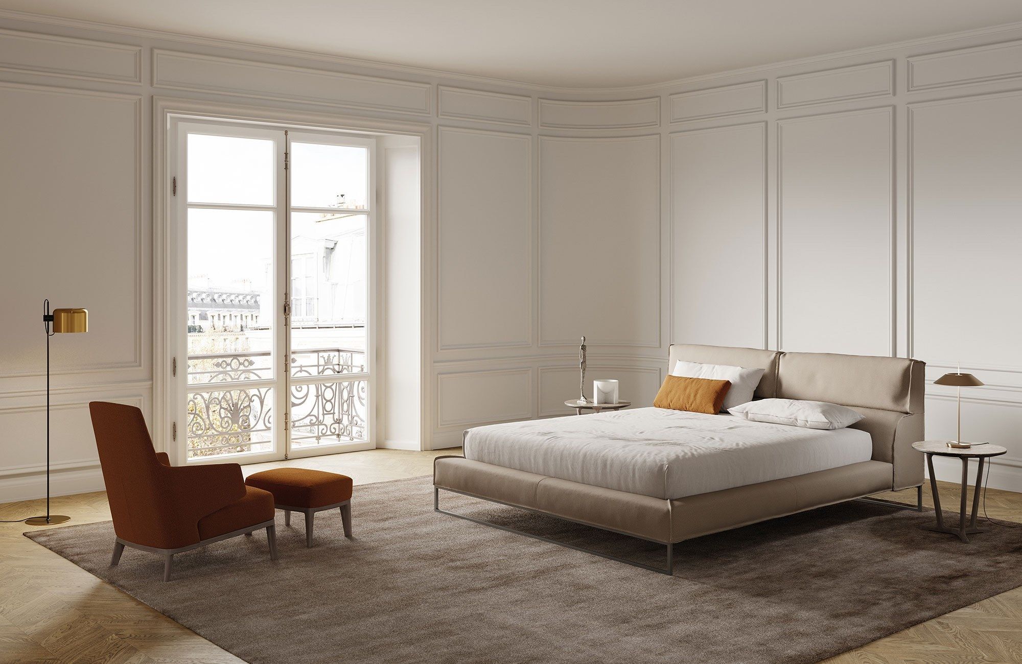 Тканевая кровать с мягким изголовьем Frigerio облако ARCH-00147350 - Вид №5