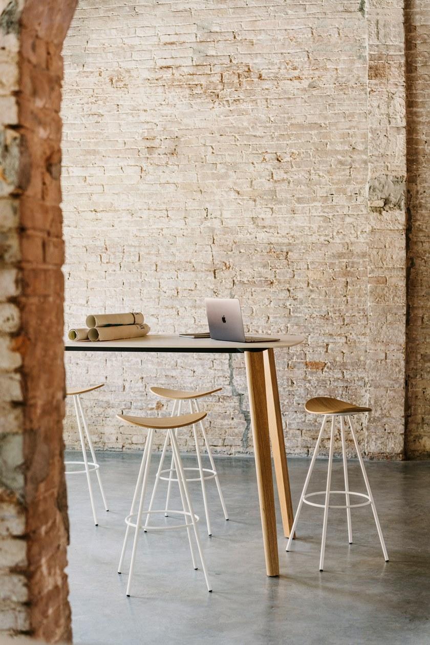 ENEA Высокий табурет с подставкой для ног из стали и полипропилена Coma sun-id-1368638 - Вид №6