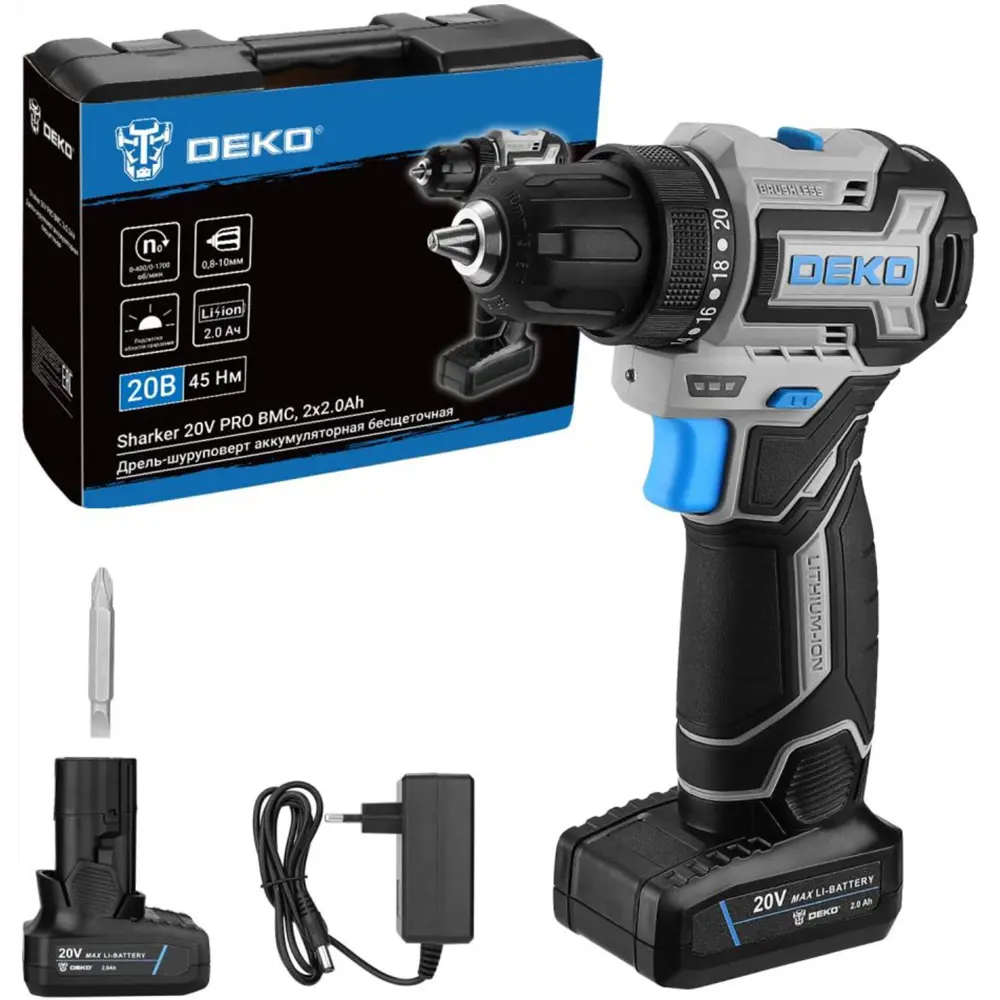 Аккумуляторная дрель-шуруповерт DEKO Sharker Pro с бесщеточным двигателем 89373644 STLM-0843674 - Вид №4