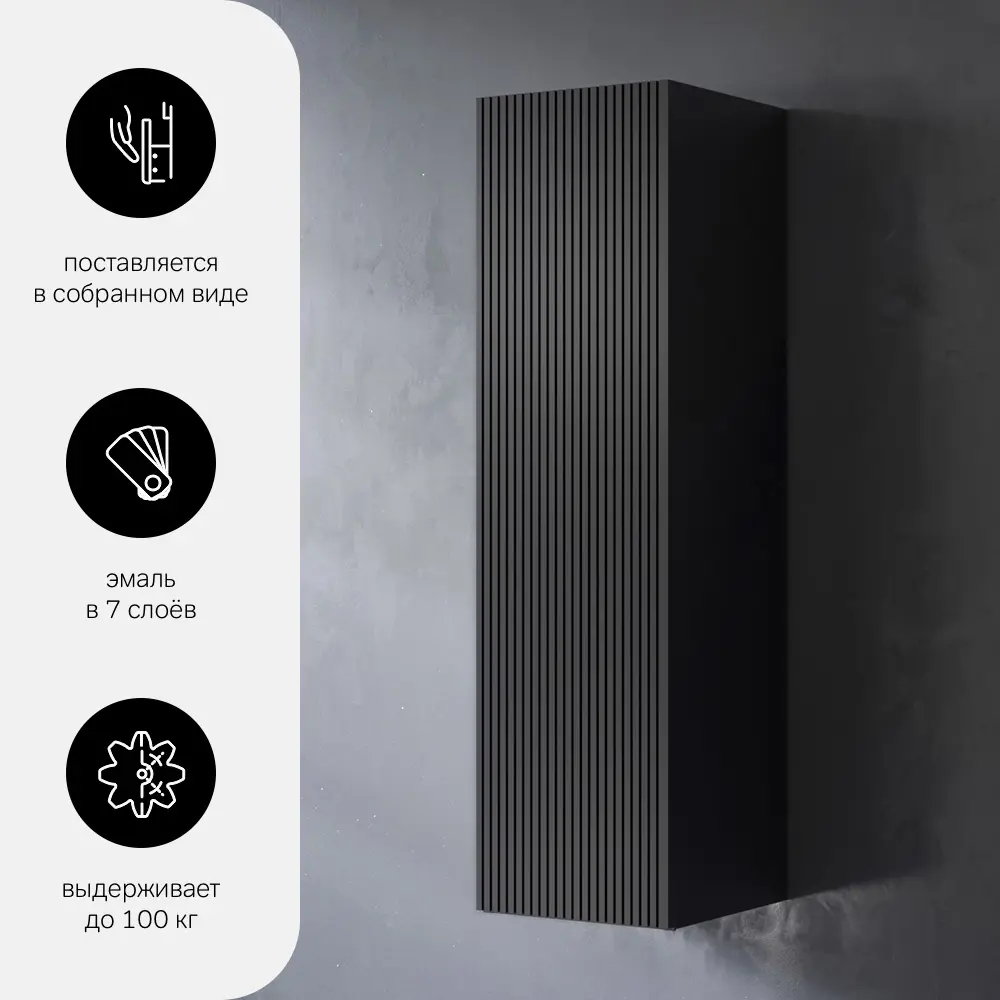 Пенал для ванной AM.PM Struktura — элегантное хранение в черном матовом исполнении 86811740 STLM-0071826 - Вид №1