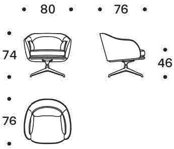 Saba Italia Кресло поворотное со съемным чехлом Sunset sun-id-1420502 - Вид №4