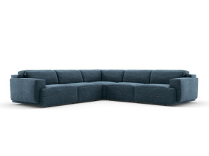 Угловой диван с откидной спинкой из ткани