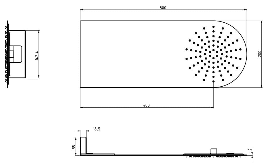 Ультра-плоская душевая головка из нержавеющей стали с системой защиты от накипи Rubinetterie Frattini ARCH-00005835 - Вид №2