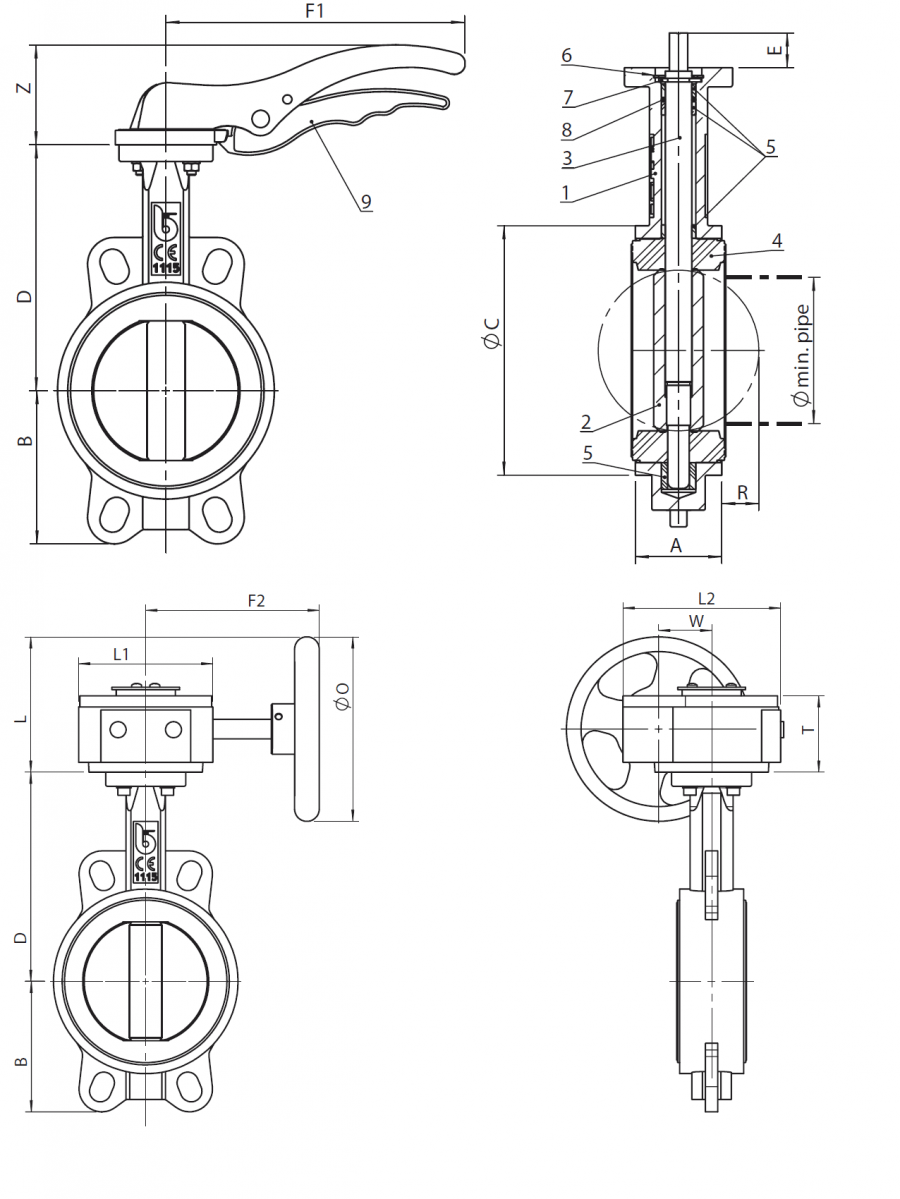 CIMBERIO CIM 3000 200 Дисковый поворотный затвор CIM 3000 PN 16  - Вид №1
