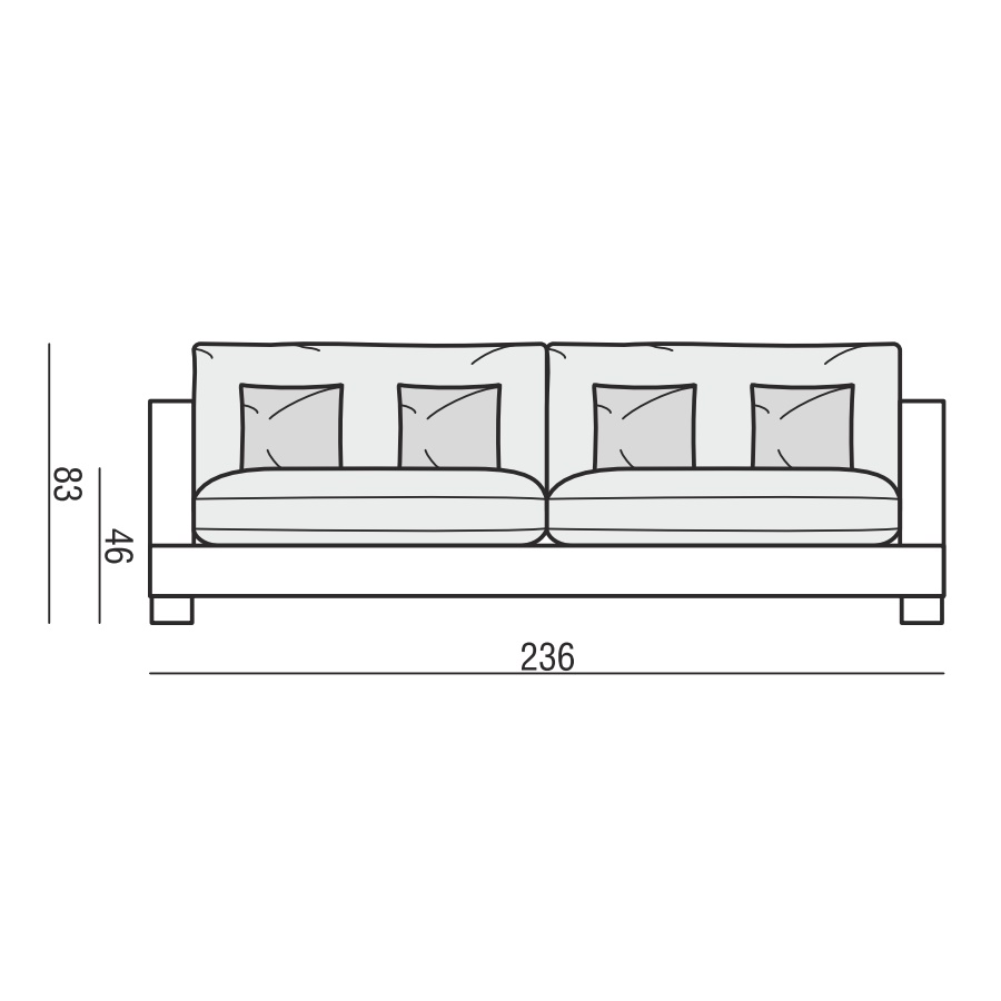 Диван Alaska трехместный, бежевый Sits S1024 - Вид №6