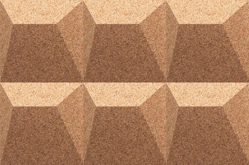 310 111 000 Пробковая 3D-плитка для стен Ramp GRANORTE 3DForms