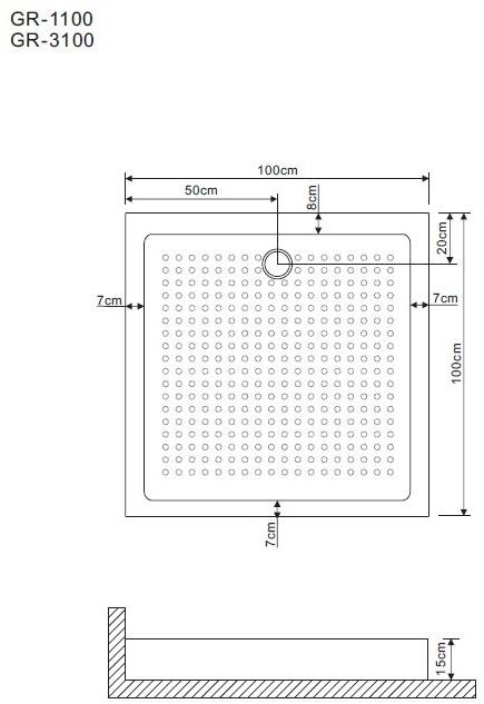 Душевой поддон GROSSMAN 100*100*15 квадрат для GR-1100, 3100 GR-119110020 - Вид №1