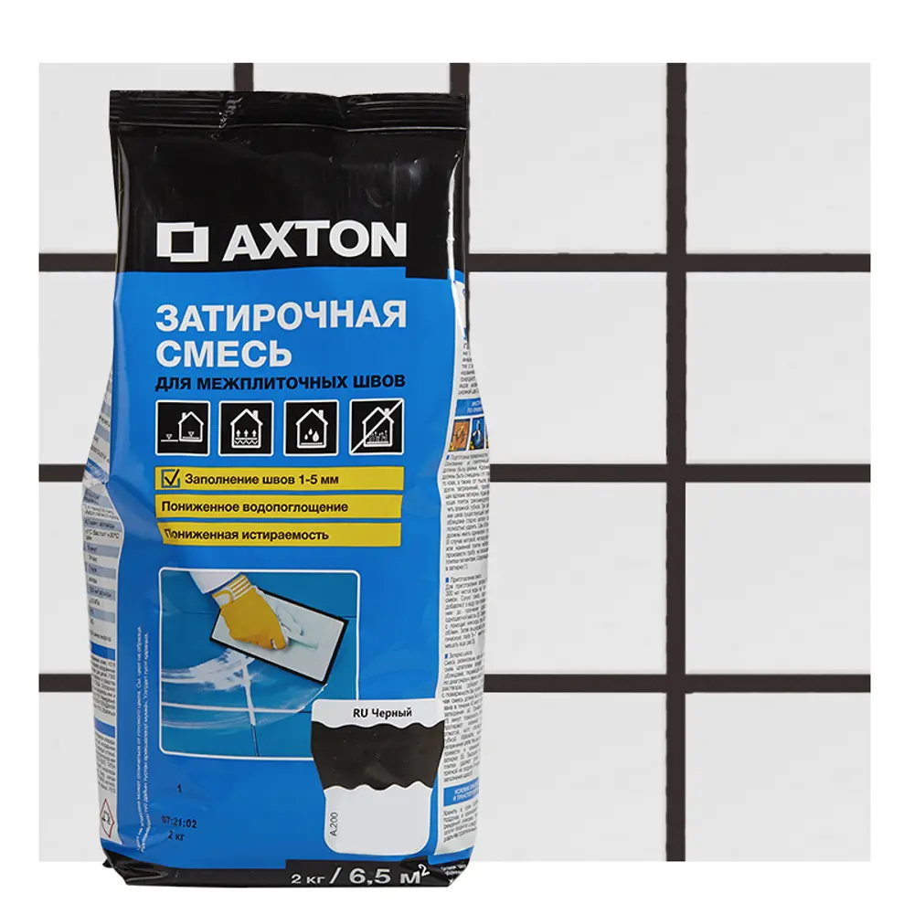 Затирка цементная Axton А.200 цвет черный 2 кг 82403006 STLM-2056642 Без серии