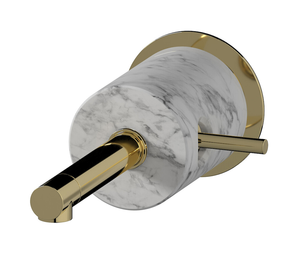 Встроенный в стену смеситель для раковины на 1 отверстие в комплекте с донным клапаном WE ARE IB mm209ii_1 Pale Gold Marmo