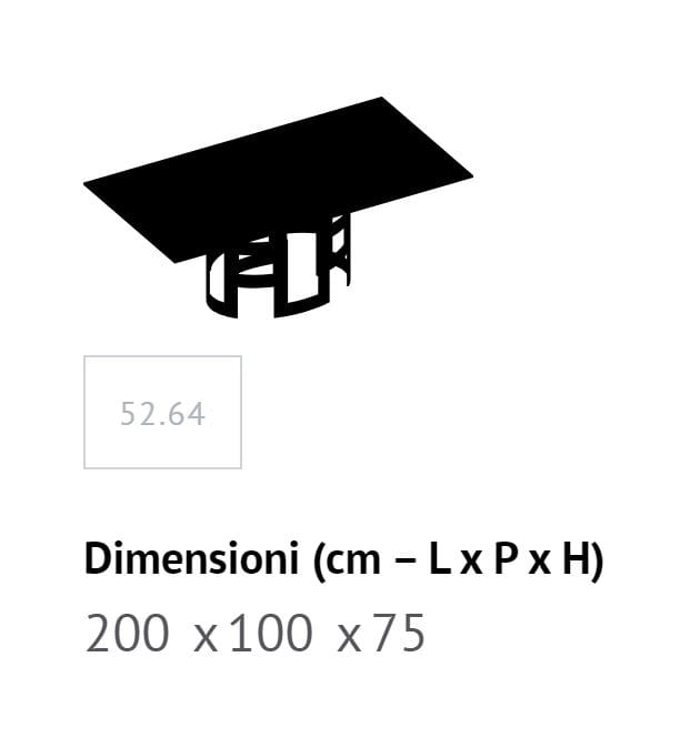 Прямоугольный обеденный стол из стали и дерева Bontempi Casa IMPERIAL ARCH-00071638 - Вид №8