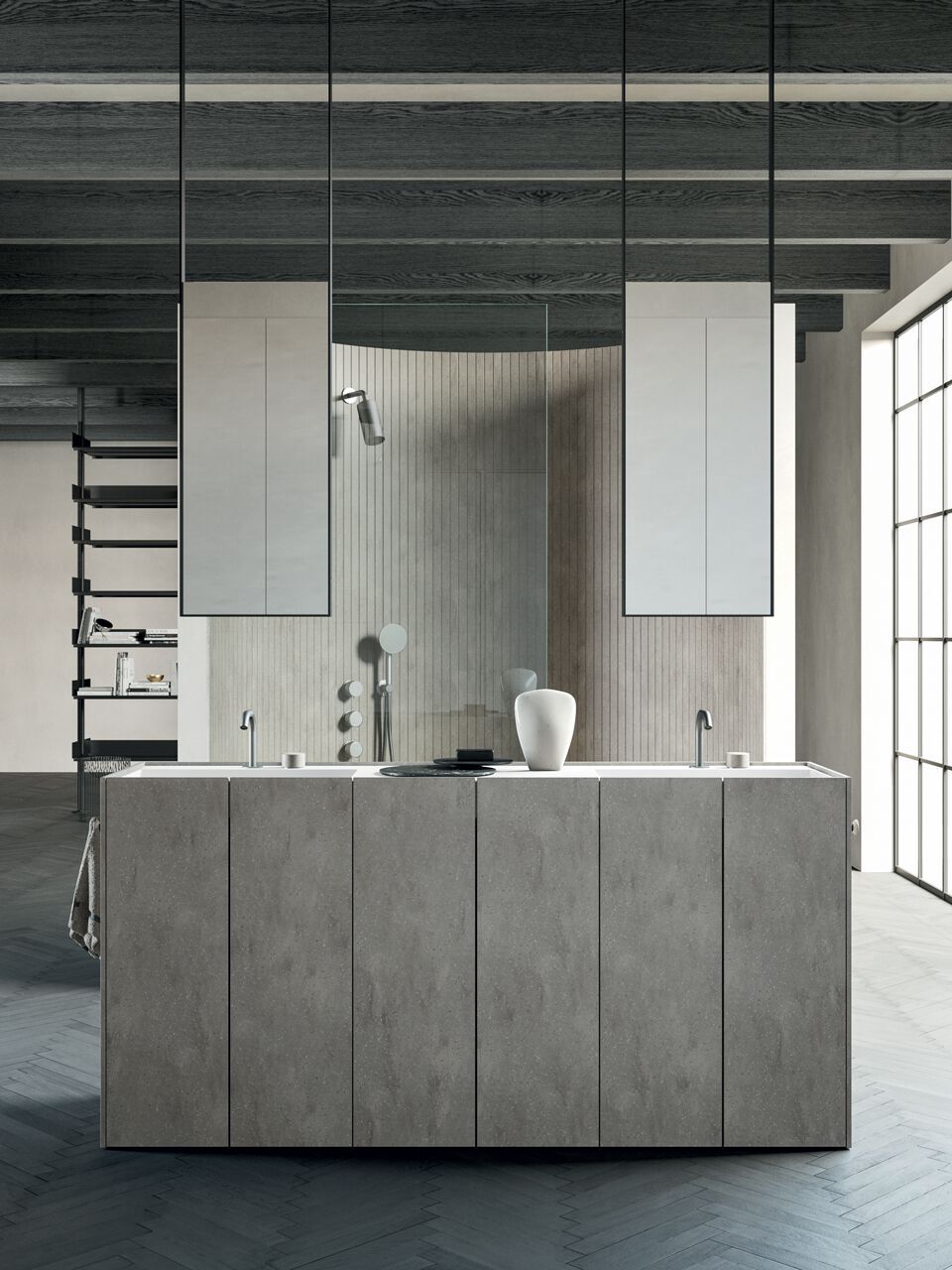 Шкаф для раковины Corian® со встроенной раковиной Rexa уникальный ARCH-00026137 - Вид №5