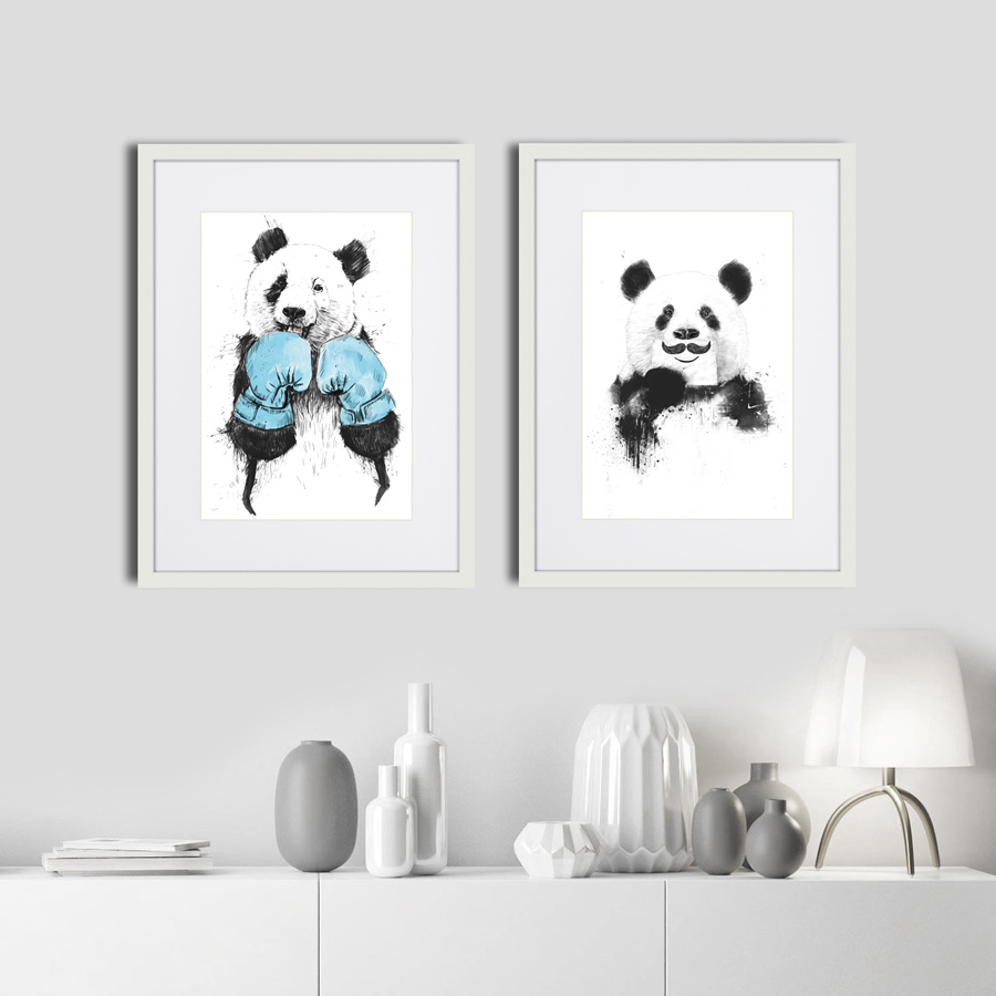 Картина черно-белая 42х32 см Funny Panda КАРТИНЫ В КВАРТИРУ  00-3894668 Белый;черный  - Вид №2