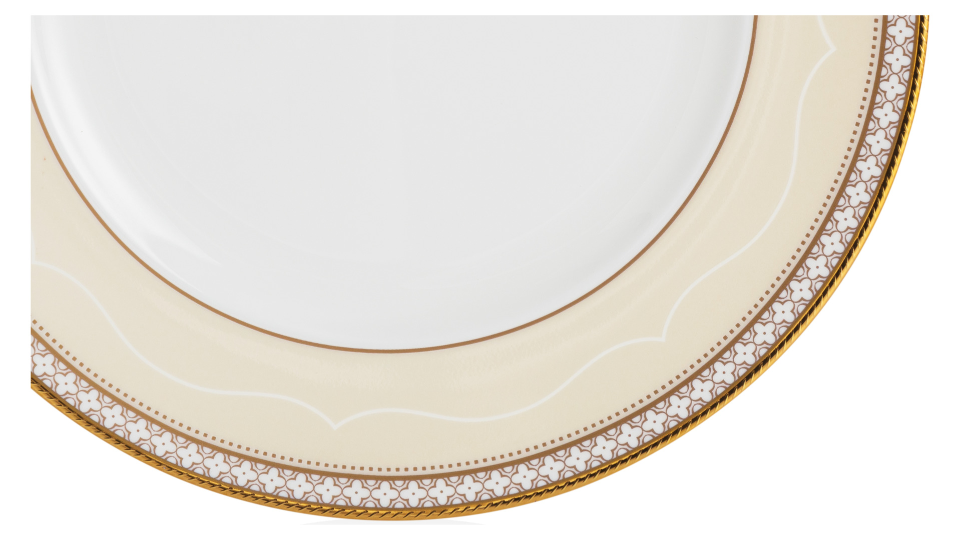 10628672 Noritake Тарелка закусочная Noritake "Трефолио,золотой кант" 22см Фарфор костяной  - Вид №2