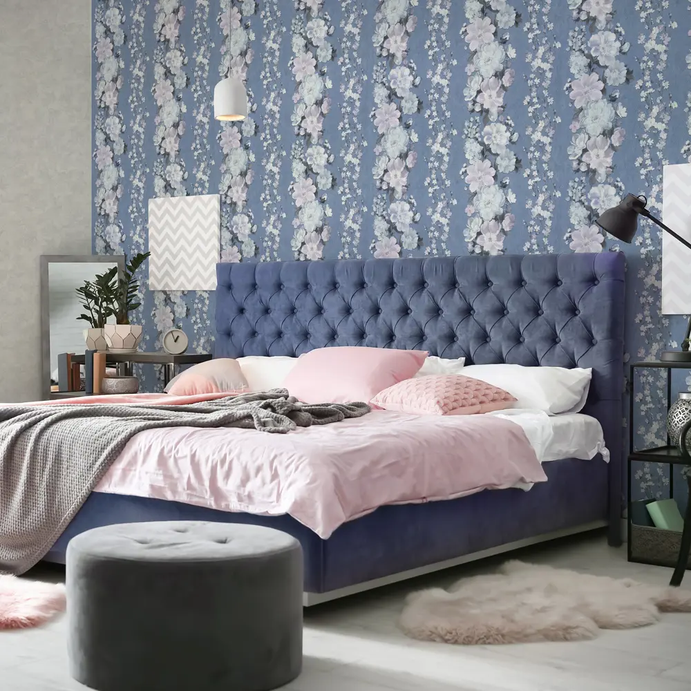 Обои флизелиновые Wall Decor Клэр синие 1.06 м 75073-65 83235925 STLM-2064551 - Вид №3