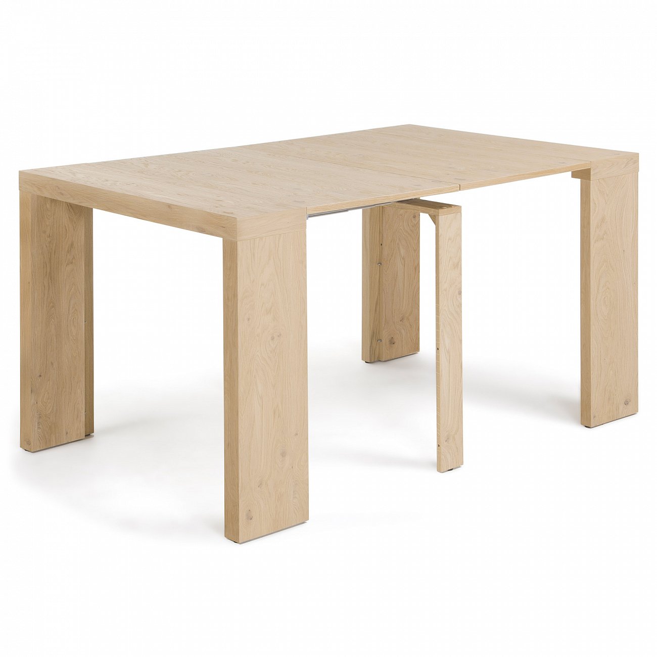 Обеденный стол раздвижной квадратный деревянный, дубовый шпон 45-200 см BARCELONA DESIGN  147036 Бежевый  - Вид №3