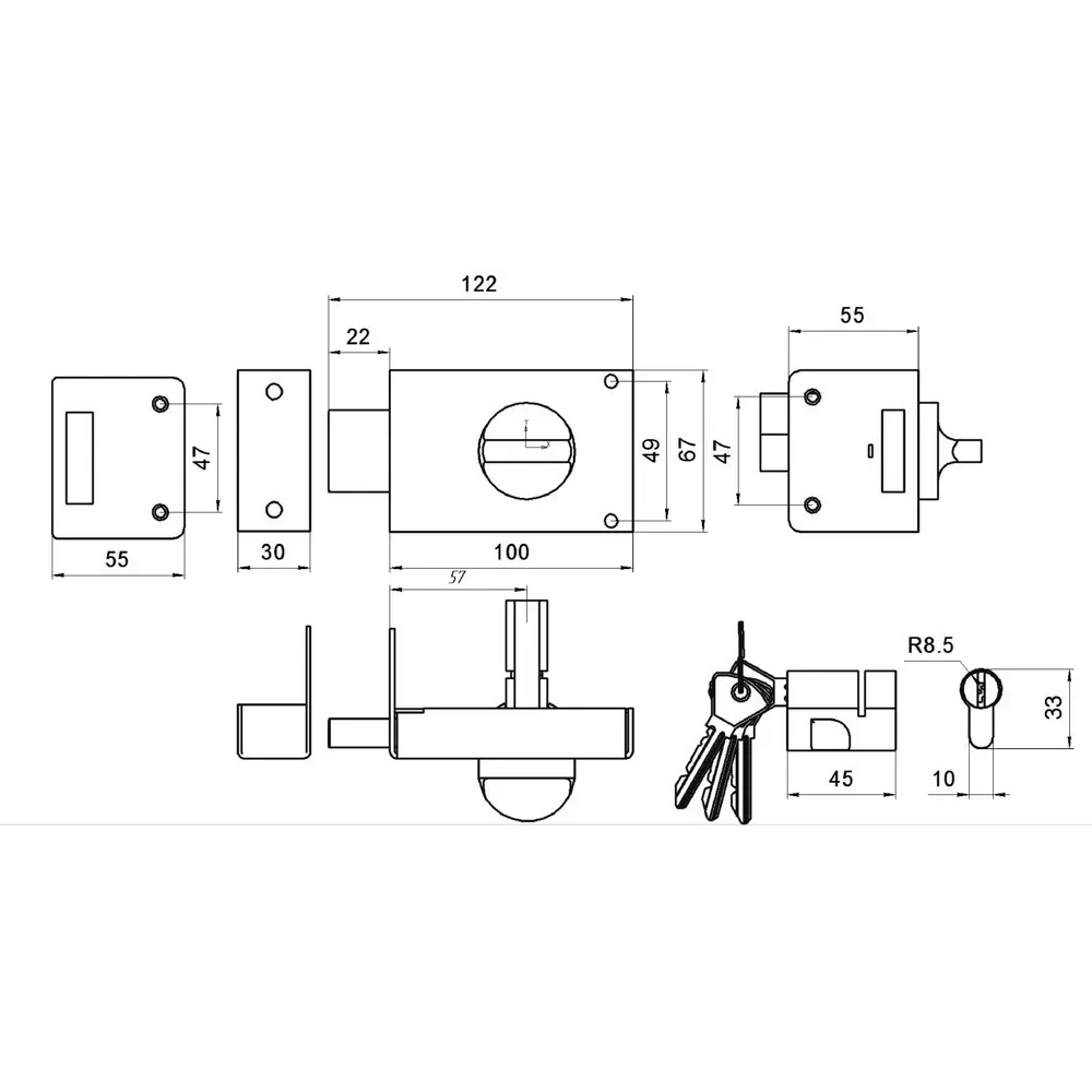 ЗЕНИТ Омега-ЗН-1 — накладной замок для входных дверей в медном исполнении 82126220 STLM-0019803 - Вид №3