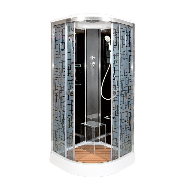 V1215 Душевая кабина DETO Серия V BМ1590 стандартная BLACK - Вид №2