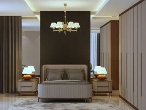 Mobi Спальня из дерева и кожи Manhattan