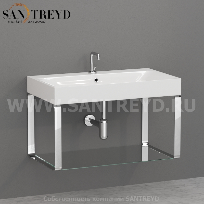 9126K1 Структура подвесная из хромированной латуни под умывальник 80 см Kerasan Cento Италия