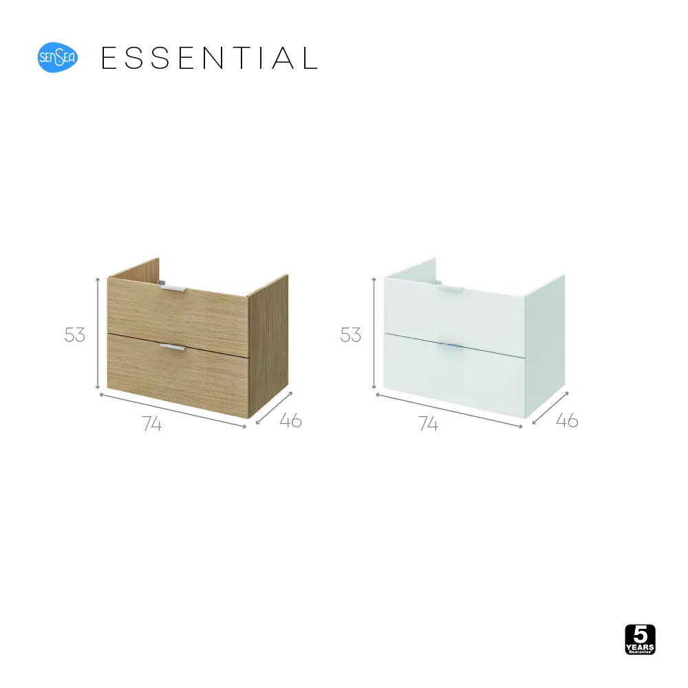 Тумба под раковину подвесная Sensea Essential 75 см цвет белый 82597802 STLM-2183489 - Вид №7