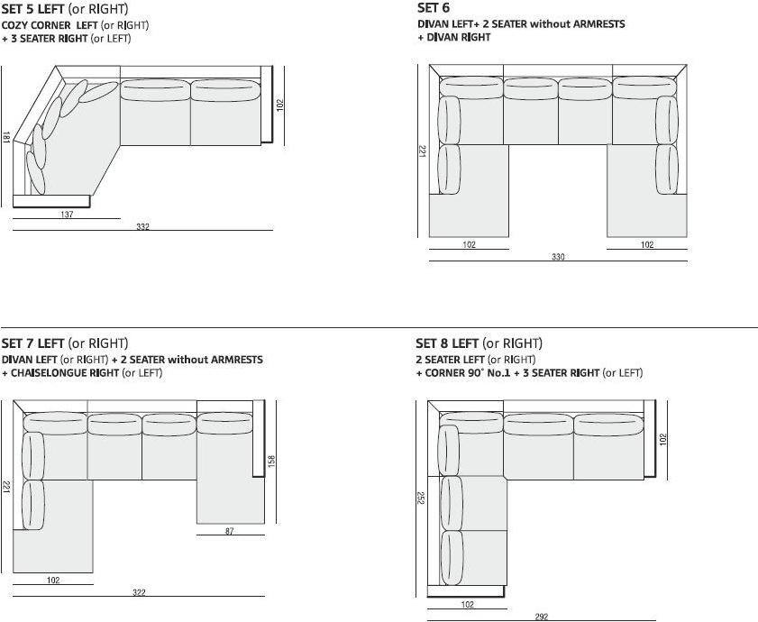 Sits Диван из ткани с шезлонгом Ronja sun-id-1405814 - Вид №9