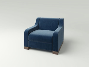 Бархатное кресло с подлокотниками