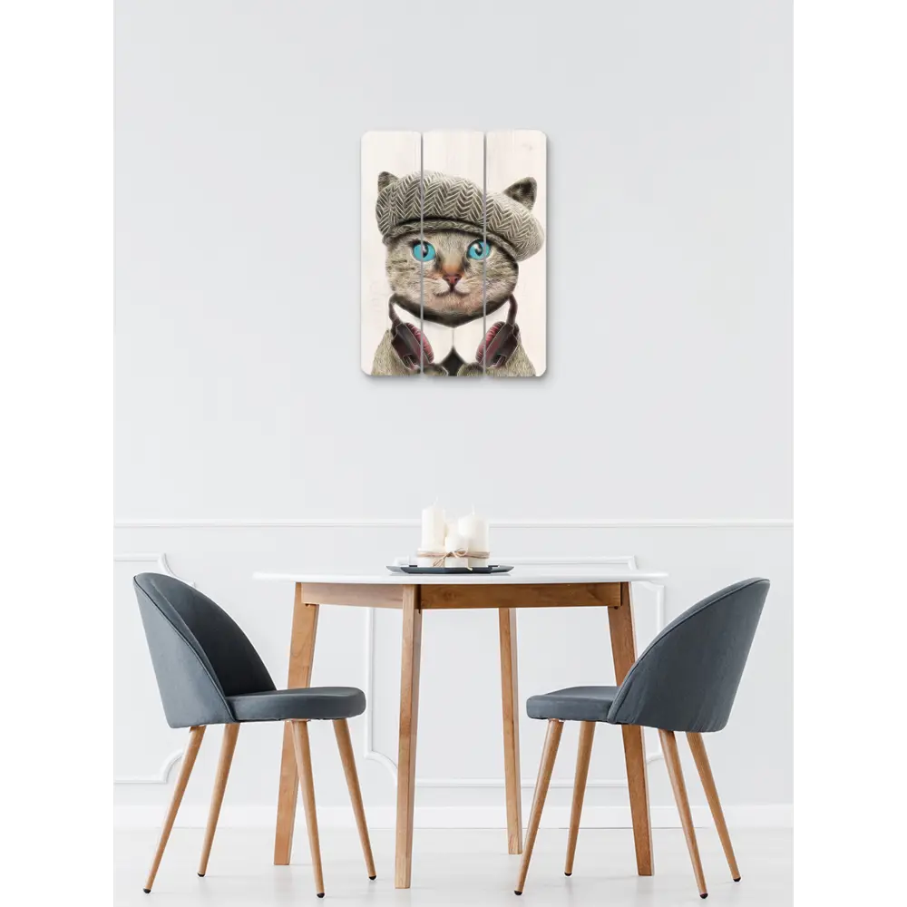 Картина на МДФ Кот в берете 30x40 см 85336834 STLM-2161777 POSTERMARKET  - Вид №5