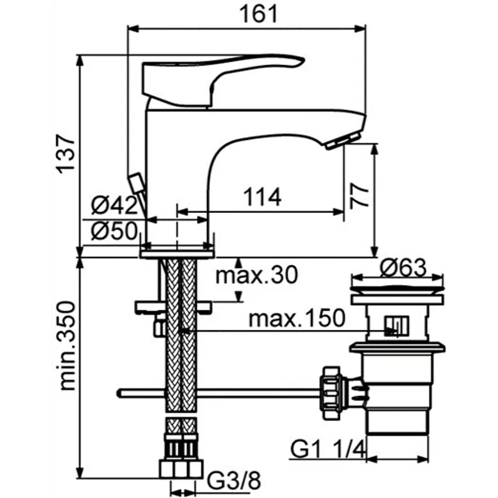 Смеситель для раковины Ideal Standard Oglio однорычажный цвет хром 82640752 STLM-2001401 - Вид №4