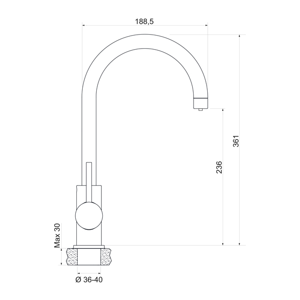 35-09L SPRING  Смеситель для кухни  ARGO kran 3509lspring - Вид №1