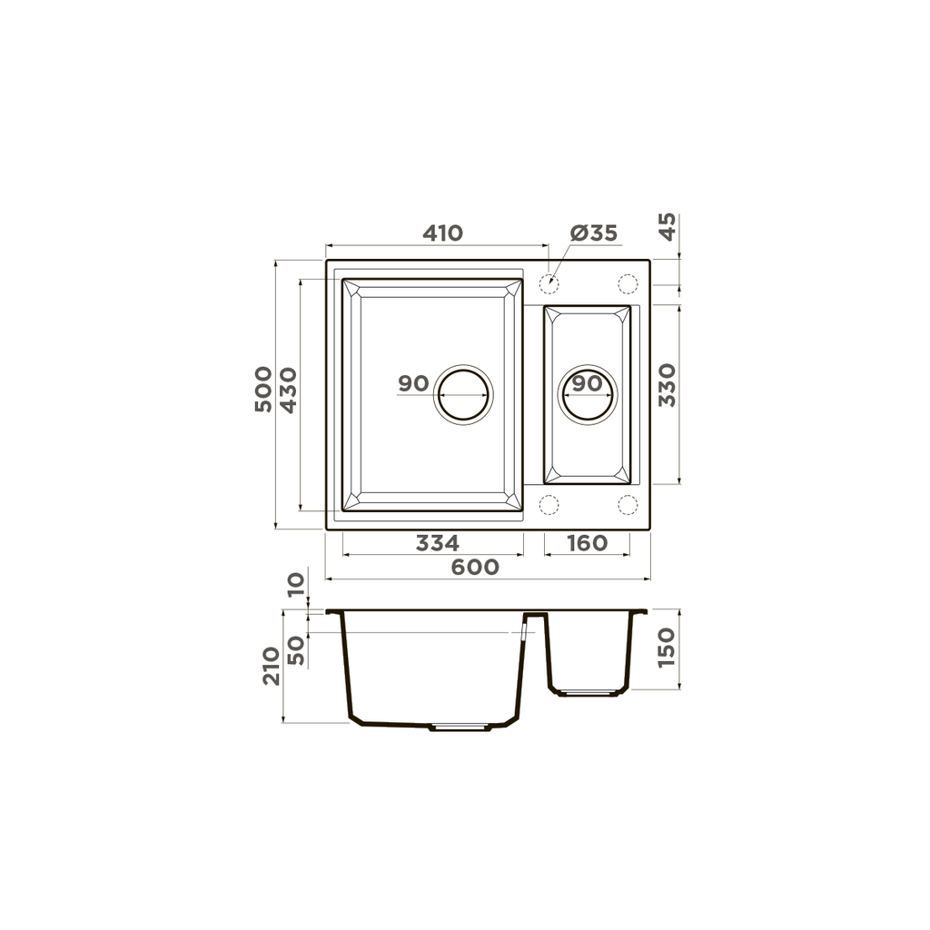 Кухонная мойка Sakaime 60-2 DC OMOIKIRI 4993912 - Вид №4
