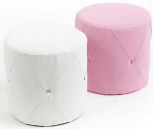 Пуфик ABC-KING круглый белый со стразами Сваровски