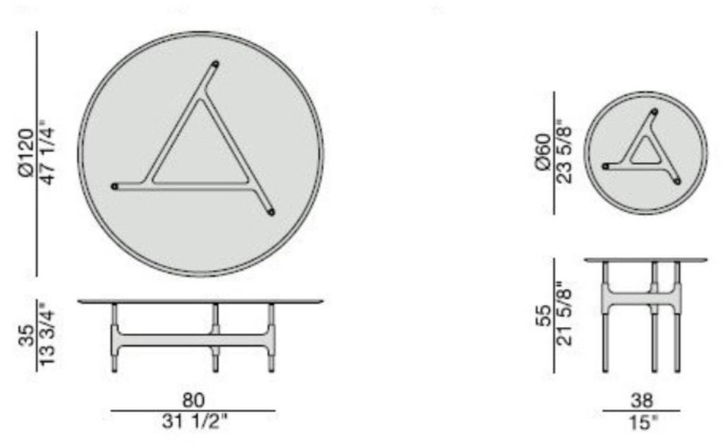 Porada Низкий круглый журнальный столик из хрусталя Iron sun-id-1376369 - Вид №2