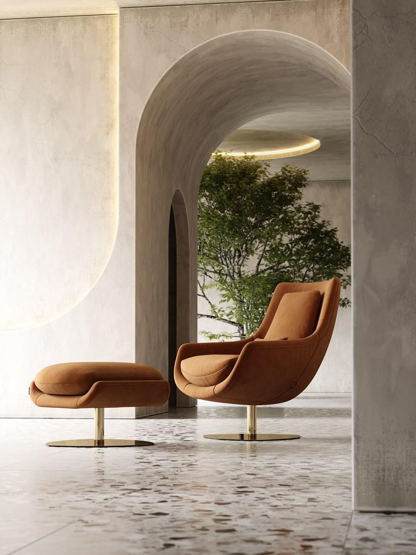 Domkapa Бархатное кресло с подставкой для ног Elba Dkk36 - Вид №3