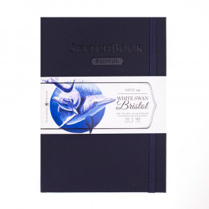 401429 Скетчбук для графики и маркеров Bristol Touch 180 г/м2 А5 14.8 х 21 см твердый переплет 50 л. индиго Малевичъ