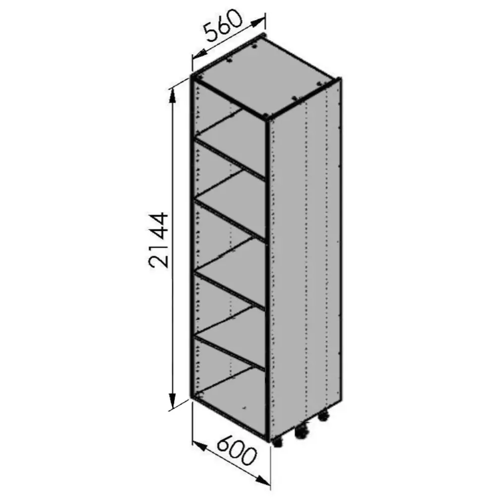 89374447 Колонка напольная 214.4x56x60 см Delinia ID ЛДСП цвет белый STLM-1513625 Santreyd  - Вид №4