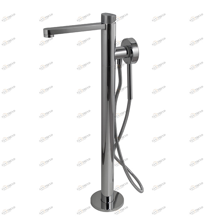 Напольный однорычажный смеситель для ванны с магнитной опорой для ручного душа 100184791. Керамический картридж TRI-CONTROL Ø40 мм со встроенным переключателем.  Tono NOKEN 100184792  CHROME 