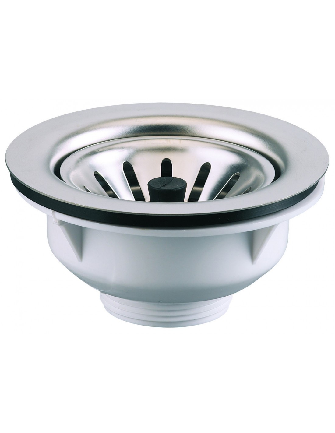 390000 000 00  Ситечко для мойки, Д. 90 мм, задвижка, д. Чаши 114 мм, нержавеющая сталь Valentin Сталь 