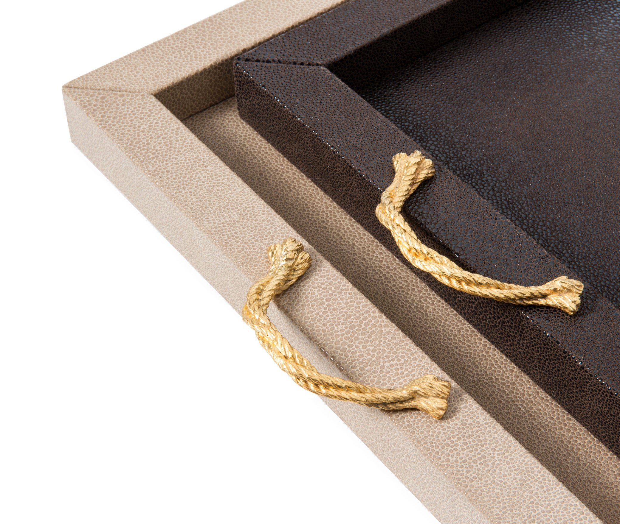 Талия Поднос - 40,5X40,5 см/металл-хром/тканая кожа_кофе Pinetti 00.0119.061.015 - Вид №3